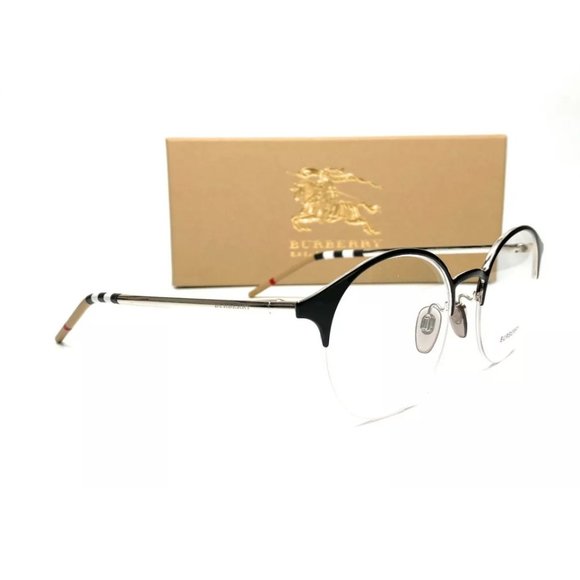 Burberry Women's Black and Silver Eyeglasses!